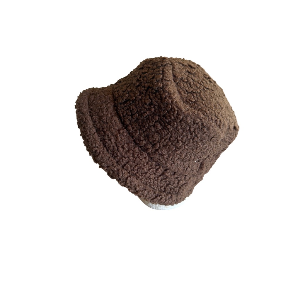 Jones New York Bucket Hat Brown Faux Shearling Sherpa Winter Casual Lined Hat